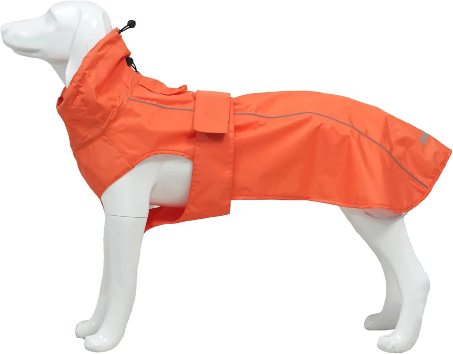 Waterproof Dog Raincoat with Reflective Strip, Adjustable Breathable Rain Coat Jacket with Leash Hole for Dogs (Orange, XX-Large)
