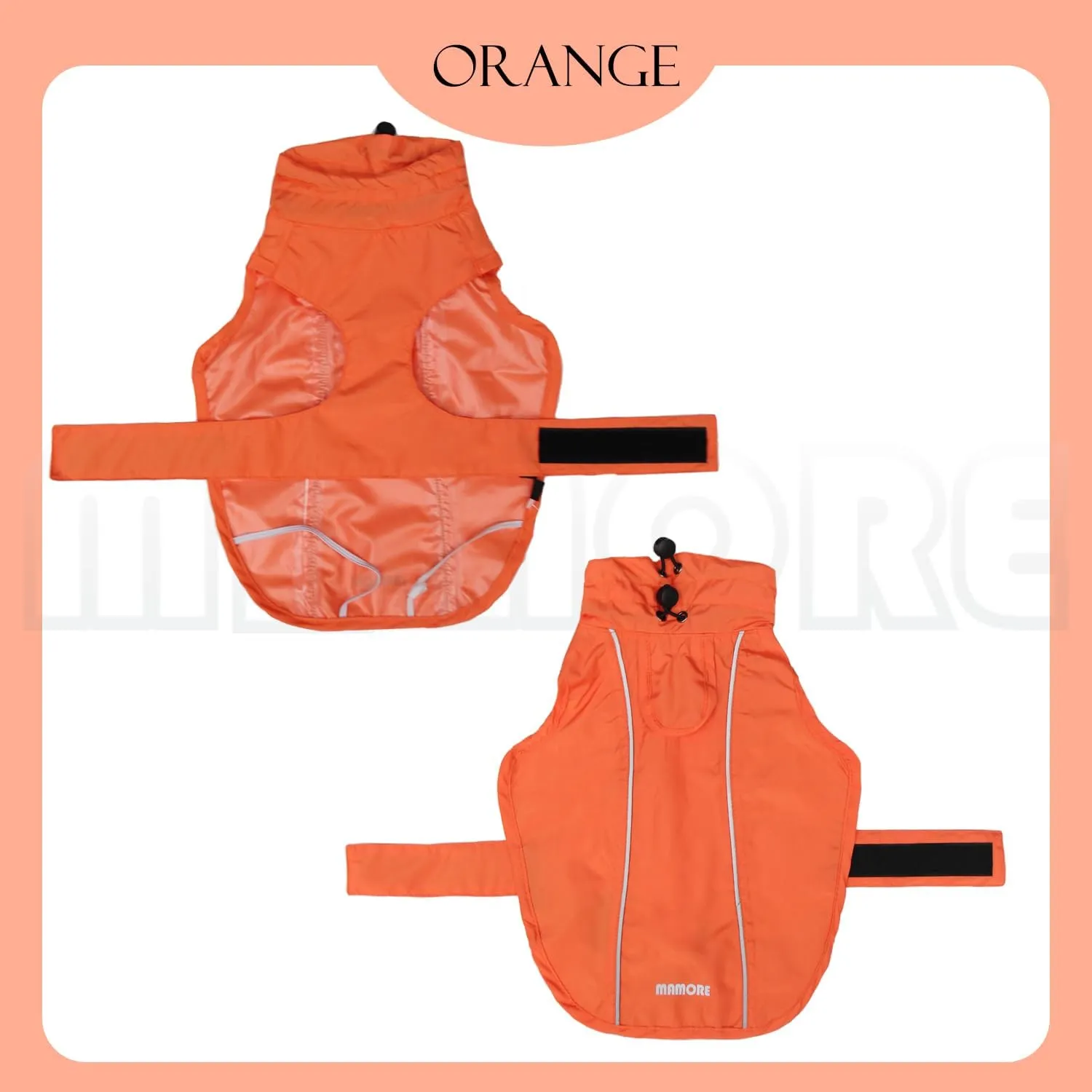 Waterproof Dog Raincoat with Reflective Strip, Adjustable Breathable Rain Coat Jacket with Leash Hole for Dogs (Orange, XX-Large)