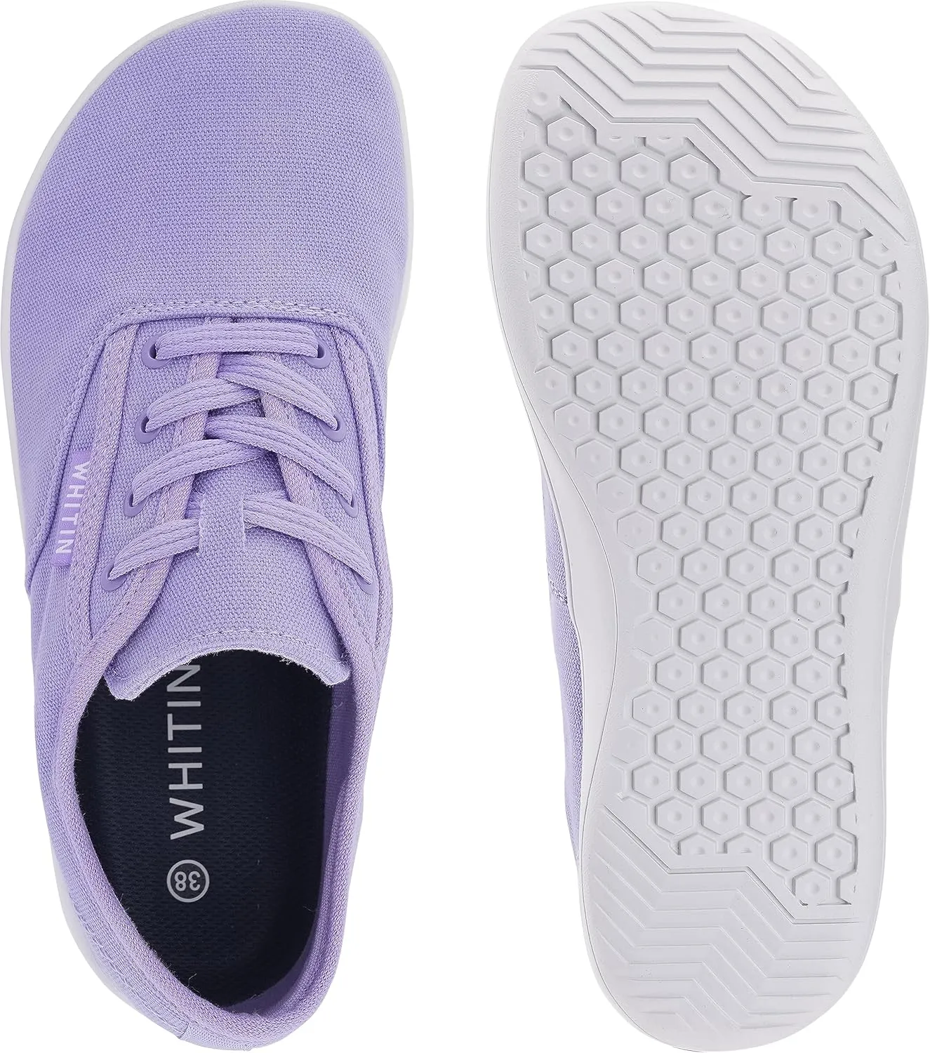 WHITIN Women's Wide Canvas Minimalist Barefoot Shoes | Zero Drop Sole | Casual Sneaker