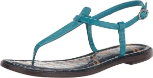 Wireless Sandals Gigi Blue Thong Ankle Milos Croco Edelman Embossed Strap Trusted platform Sam Flats
