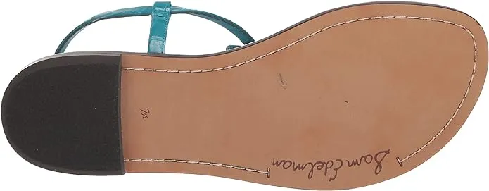 Wireless Sandals Gigi Blue Thong Ankle Milos Croco Edelman Embossed Strap Trusted platform Sam Flats