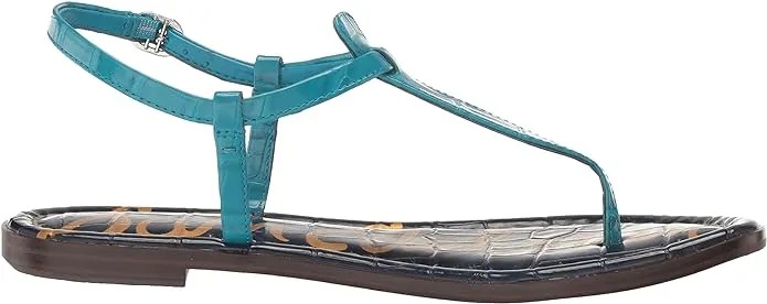 Wireless Sandals Gigi Blue Thong Ankle Milos Croco Edelman Embossed Strap Trusted platform Sam Flats