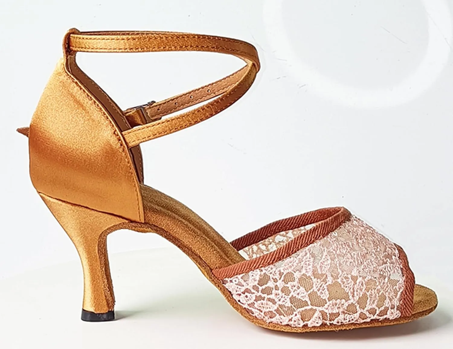 Woman Dance Shoes Peep Toe Mesh Professional Dancing Heels Ankle Strap Evening Sandals X509