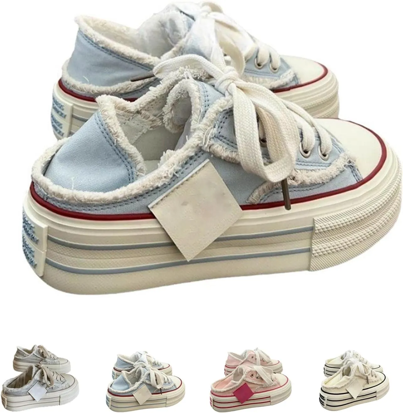 Women Slip On Canvas Mule Sneakers Comfortable Platform Shoes for Walking Errands Travel Breathable Casual Loafers Indoor Outdoor Wear