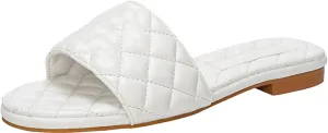 Women's Embroidered Flat Sandals Casual Slip on Slide Sandals