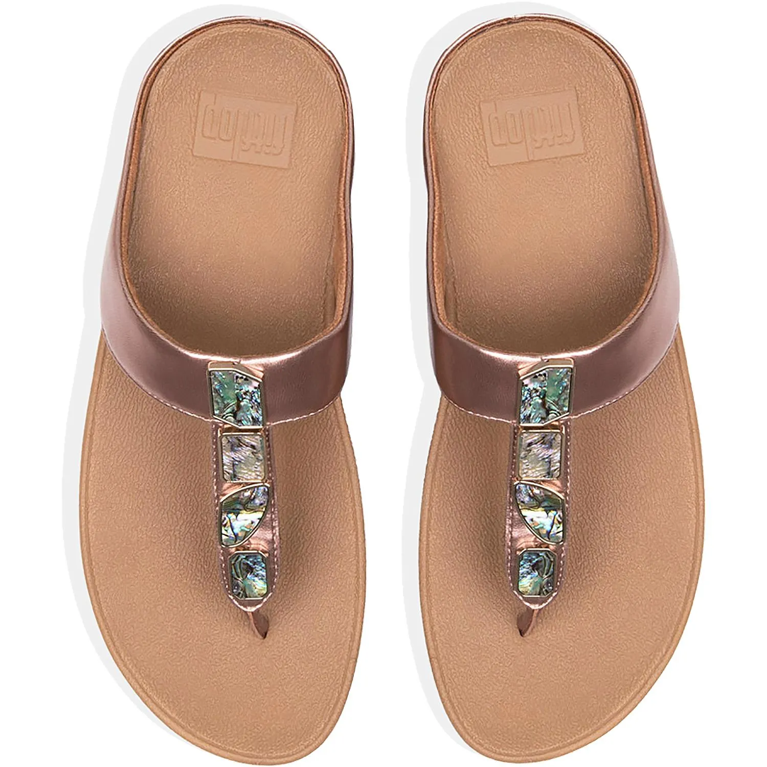 Women's Fit Flop Fino Shellstone Rose Gold Leather