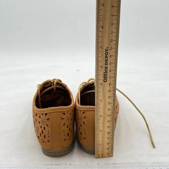Women's Flat Shoe Wingtip Lace Up Faux Nubuck Oxford