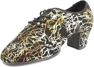 Women's lace-up Latin Dance Shoes Ballroom Modern Jazz Dance Practice Performance Shoes with Closed Toes,Model NJB