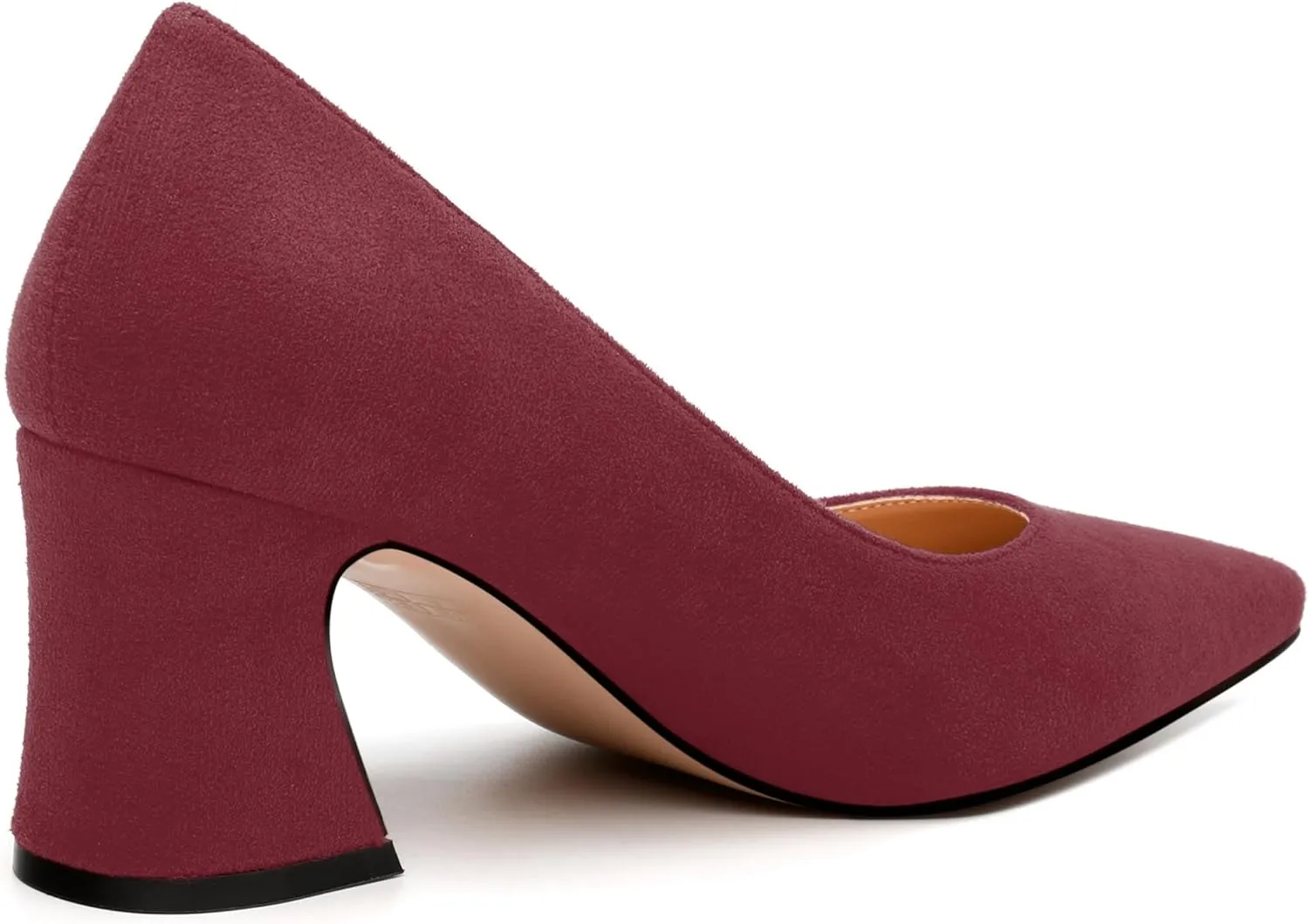 Women's Pointed Toe Mid Heel Pumps Slip On Fashion Closed Toe High Heel Shoes for Women