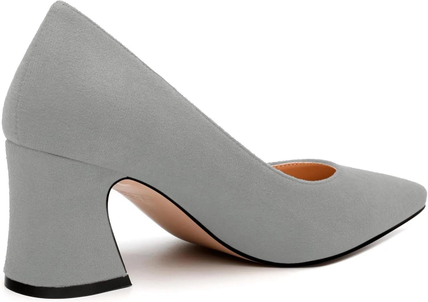 Women's Pointed Toe Mid Heel Pumps Slip On Fashion Closed Toe High Heel Shoes for Women