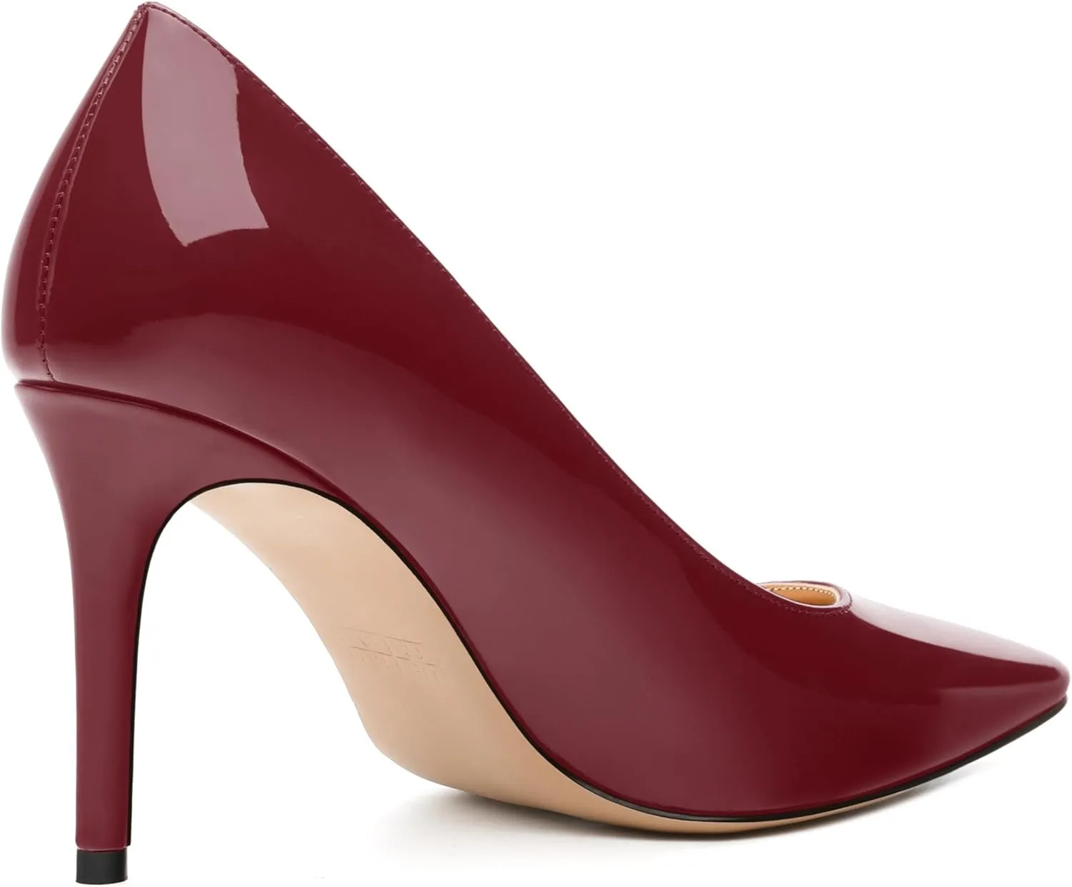 Women's Pumps, Pointed Toe Slip On High Heels, Fashion Solid Patent High Heel Shoes for Women
