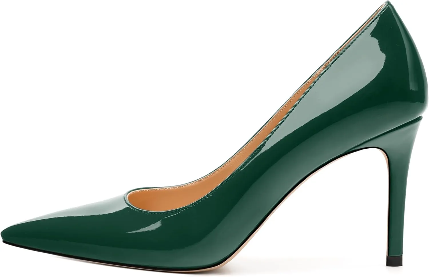 Women's Pumps, Pointed Toe Slip On High Heels, Fashion Solid Patent High Heel Shoes for Women