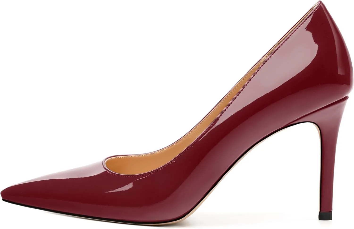 Women's Pumps, Pointed Toe Slip On High Heels, Fashion Solid Patent High Heel Shoes for Women