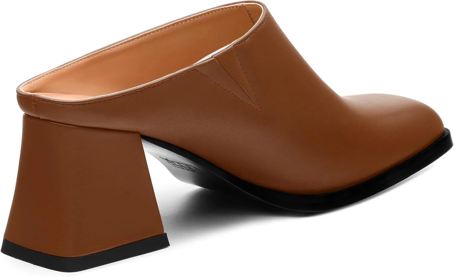 Women's Sandals, Square Closed Toe Mid Heels, Slip On Fashion Solid Matte Heeled Sandal for Daily Working Dating
