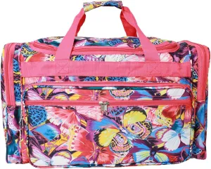 World Traveler Women's Butterfly 22-inch Carry-on Duffle Bag with Adjustable Shoulder Strap