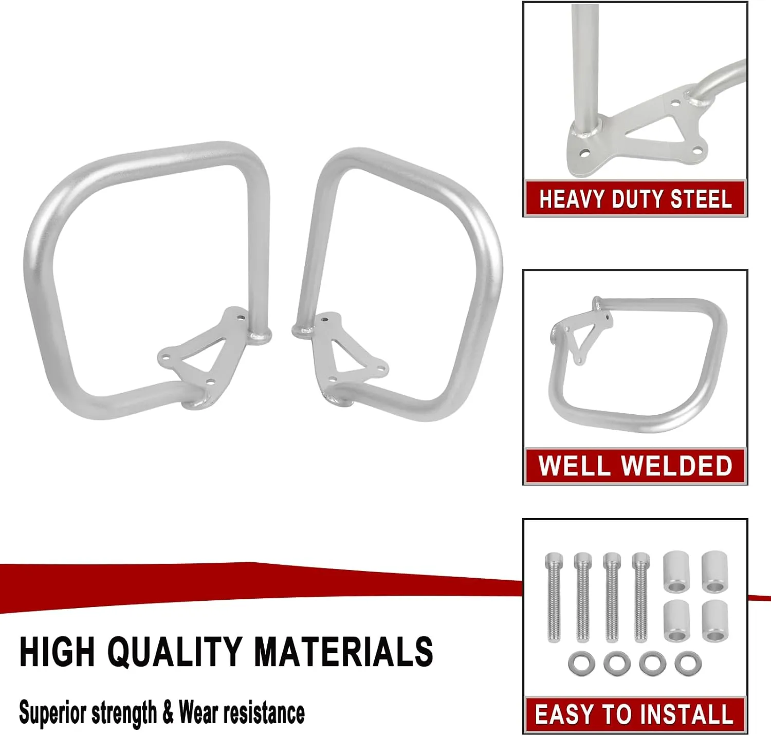 Worldmotop for K1600GT K1600GTL Saddlebag Guard Crash Bars Engine Guard Protector compatible with BMW K1600GT K1600GTL 2011-2022 Highway Bars Protector (Rear)