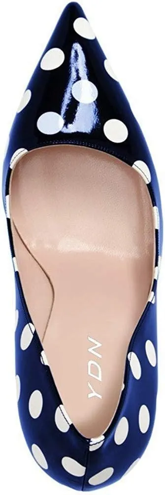 YDN Women's Chic Pointed Closed Toe Mid Heel Pumps Slip on Stiletto Slide Dress Shoe for Party Prom Size 4-15 US