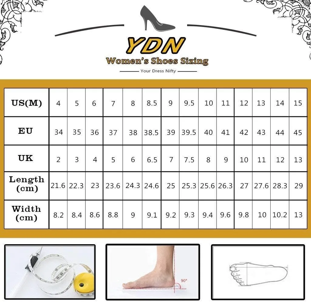 YDN Women's Chic Pointed Closed Toe Mid Heel Pumps Slip on Stiletto Slide Dress Shoe for Party Prom Size 4-15 US