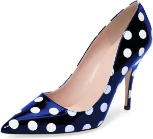 YDN Women's Chic Pointed Closed Toe Mid Heel Pumps Slip on Stiletto Slide Dress Shoe for Party Prom Size 4-15 US
