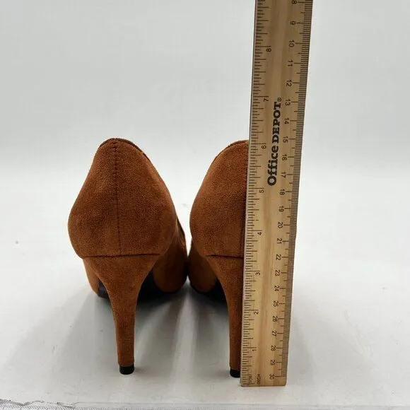 YDN Women's Mid Heels Slip on Loafer Stilettos Pumps Pointy Toe Slide Suede Prom