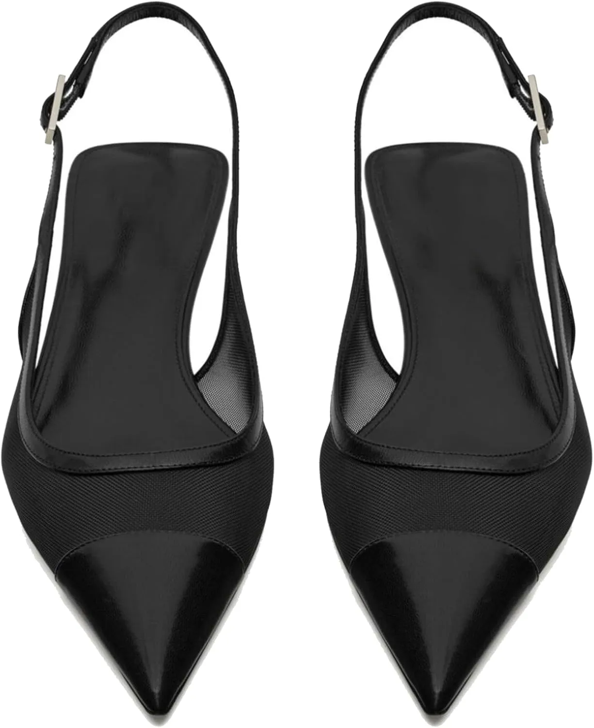 YIYA Women's Leopard Slingback Pumps Sandals Closed Pointy Toe Kitten Low Heels Backless Slip On Evening Party Shoes