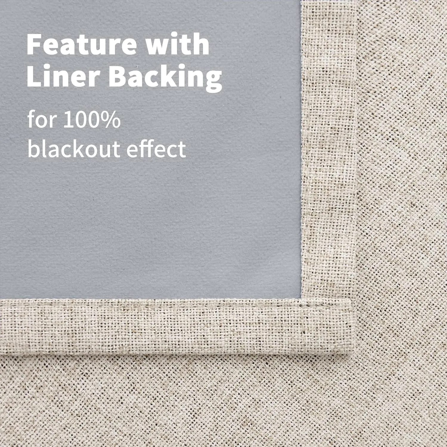 YoungsTex Beige Linen Blackout Curtains for Bedroom, Full Light Blocking Burlap Textured Drapes for Living Room Farmhouse Thermal Insulated Blinds with Grommet Extra Wide, 2 Panels, 60 X 63 Inch